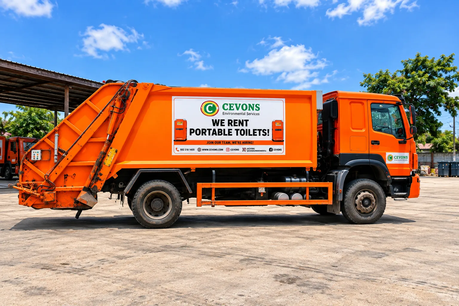 Dumpster rental container for CEVONS services